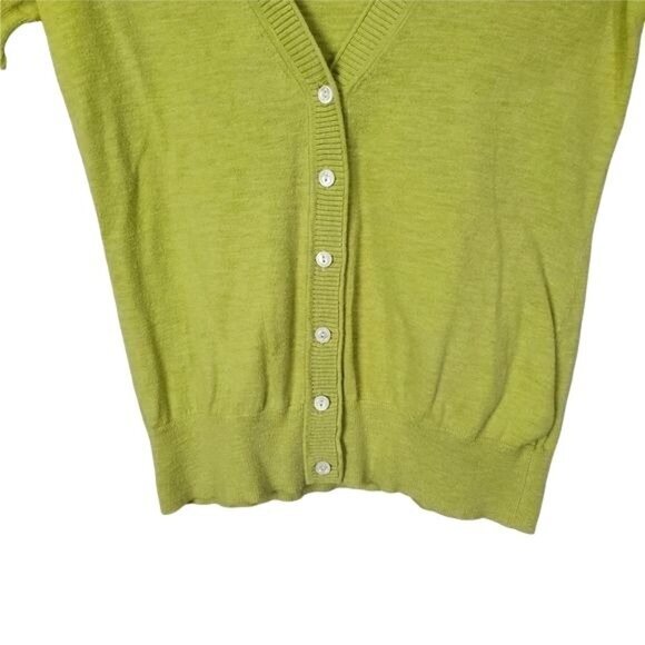 Banana Republic Green Cardigan Sweater V-Neck Short Sleeve - Picture 4 of 7